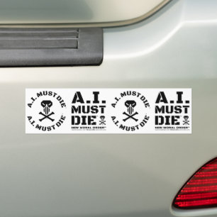 A.I. Must Die™ Logo (Military Font) Bumper Sticker