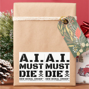 A.I. Must Die™ Logo (Military Font) Stickers
