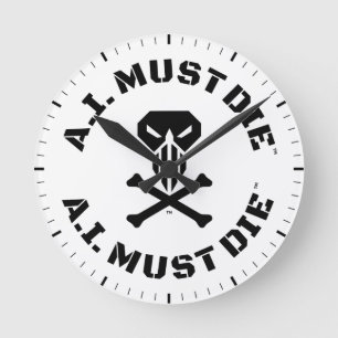 A.I. Must Die™ Logo (Military Font) Wall Clock