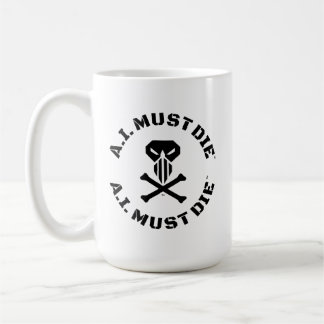 A.I. Must Die™ Logo Mug (Military Font)
