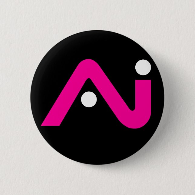 A.i. Retro Button Pink Logo (Front)