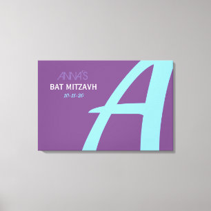A INITIAL Bar Bat Mitzvah Sign-In Board Canvas Print