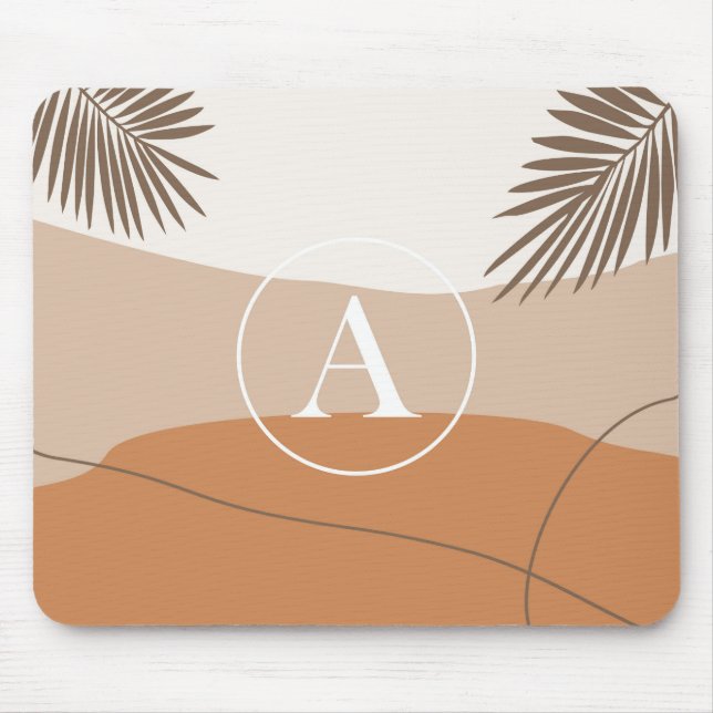A - Initial Monogram Letter A Abstract Design Mouse Pad (Front)