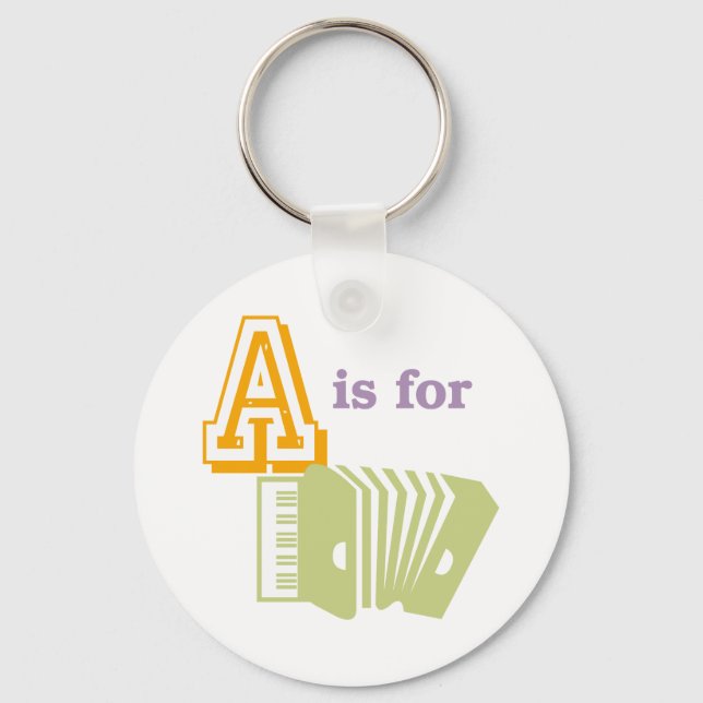 A is for Accordion Key Ring (Front)