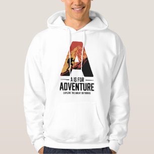 A Is for Adventure Hiking Mountain Design Hoodie