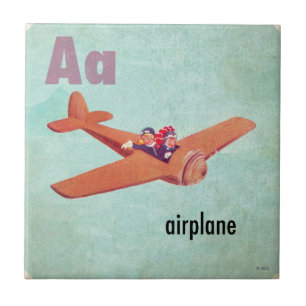 A is for Aeroplane Ceramic Tile