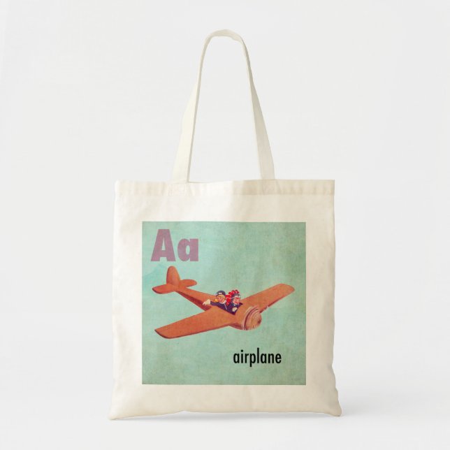 A is for Aeroplane Tote Bag (Front)