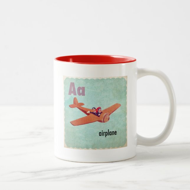 A is for Aeroplane Two-Tone Coffee Mug (Right)