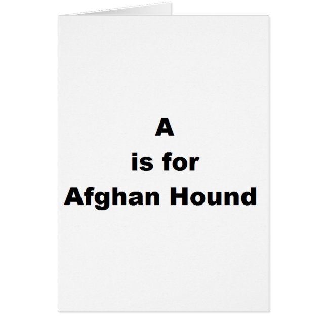 a is for afghan hound (Front)