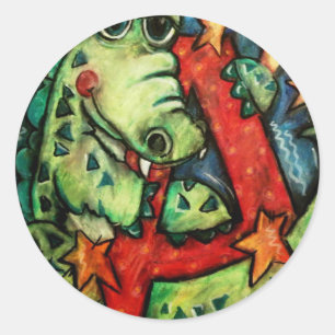 A is for Alligator Classic Round Sticker