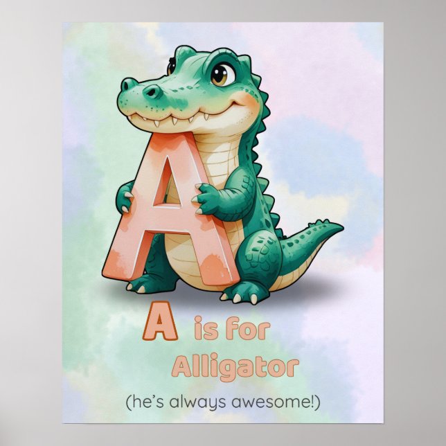 A is for Alligator – Kids Poster (Digital) (Front)