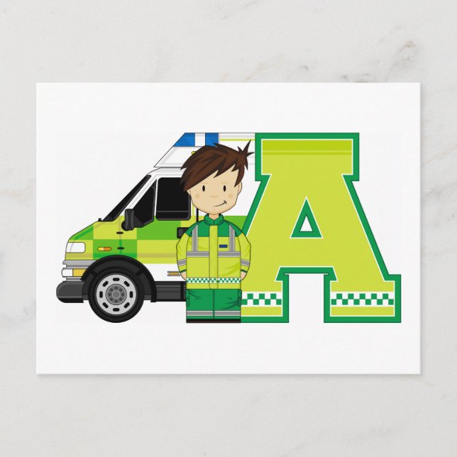 A is for Ambulance Postcard (Front)