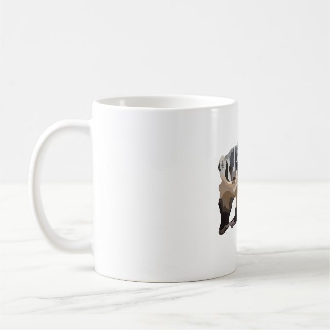 A is for American Badger  Coffee Mug (Left)