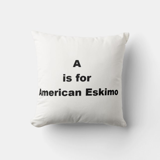 a is for american eskimo cushion (Front)