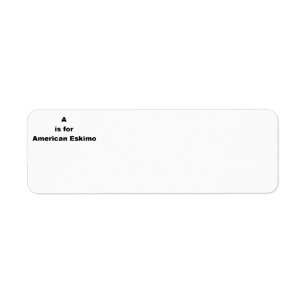 a is for american eskimo return address label