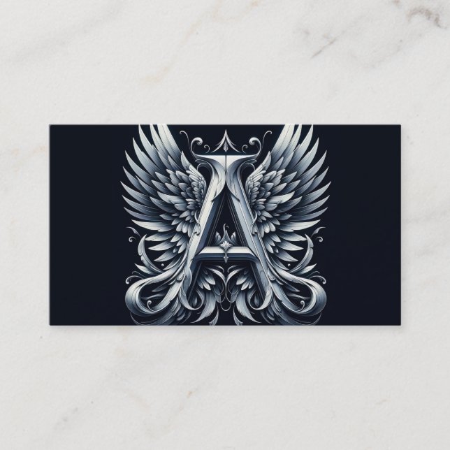 A is For Angel Alphabet Letter Initial Business Card (Front)