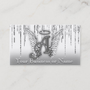 A is for Angel Custom Background Colour Business Card