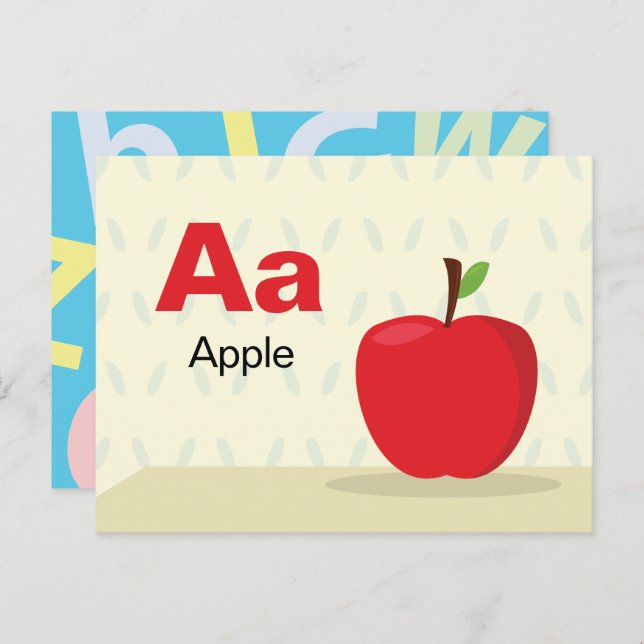A is for Apple - Alphabet Flash Card (Front/Back)
