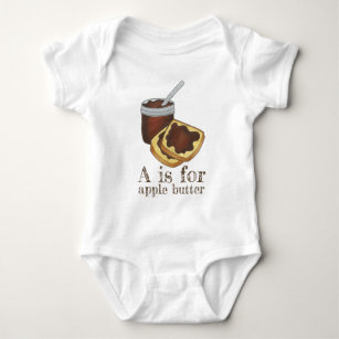 A is for Apple Butter Pennsylvania Dutch Amish Baby Bodysuit