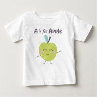 A is for Apple Cute illustration Alphabet Letter