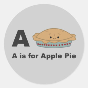 A is for Apple Pie Classic Round Sticker