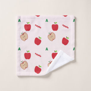 A is for apple pink wash cloth