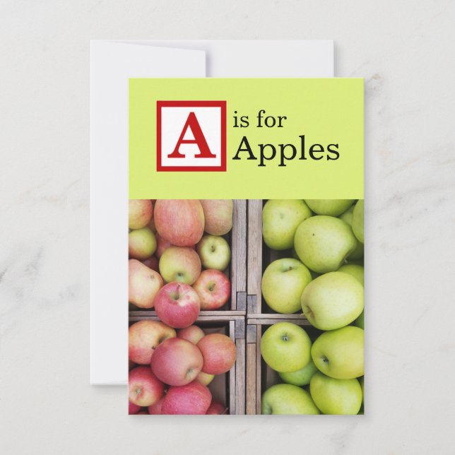 A is for Apples building block notecards (Front)