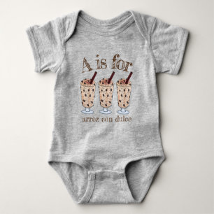 A is for Arroz con Dulce Puerto Rican Rice Pudding Baby Bodysuit