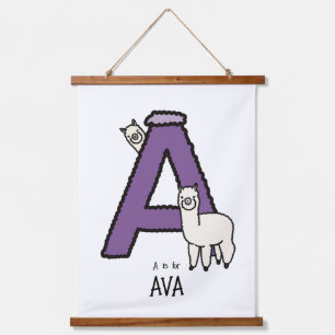 A is for.. personalised print hanging tapestry