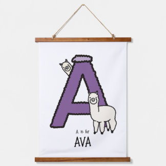 A is for.. personalized print hanging tapestry