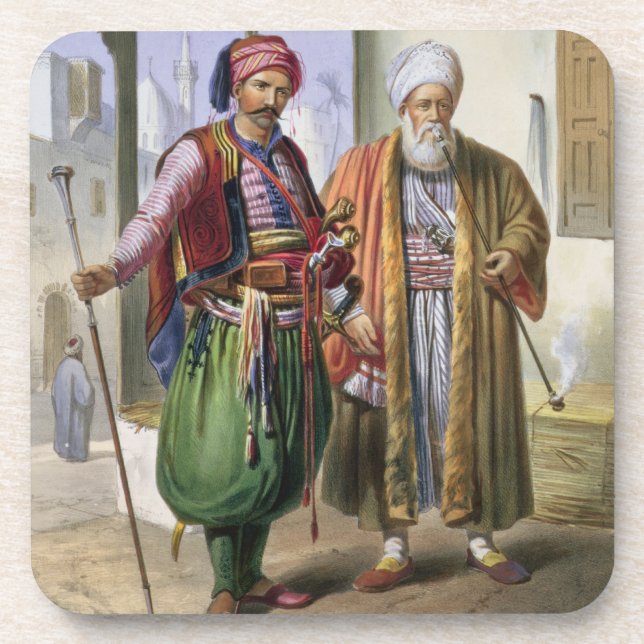A Janissary and a Merchant in Cairo, illustration Coaster (Front)