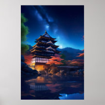 A Japanese Castle Amidst the Stars