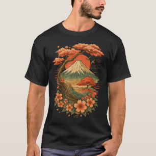 A Japanese Garden Sakura Geisha Mount Fuji Cherry T-Shirt