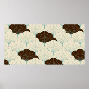 a Japanese style seamless tile with exotic foliage Poster