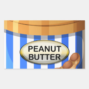 A jar of peanut butter rectangular sticker
