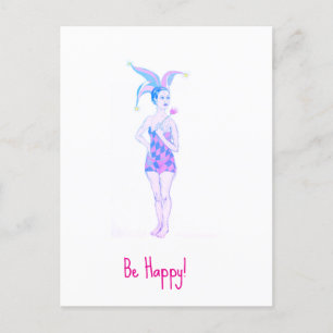A jester holiday postcard