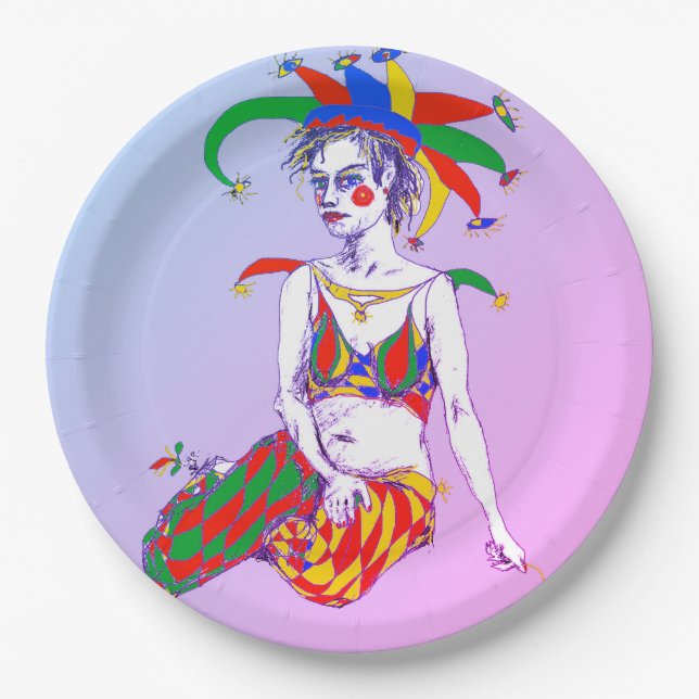 A Jester  Paper Plate (Front)