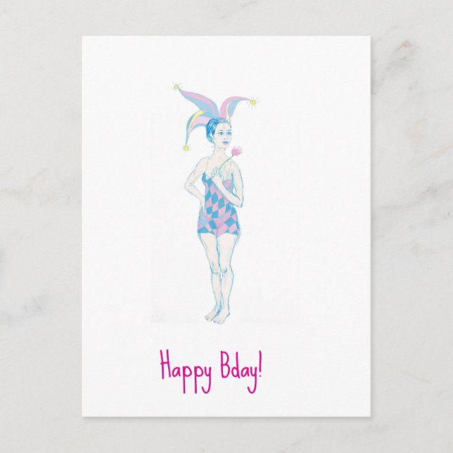 A jester postcard (Front)