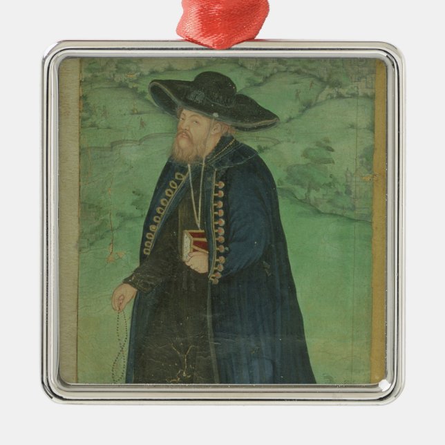 A Jesuit priest, inscribed in Persian: 'Jahangir S Metal Ornament (Front)