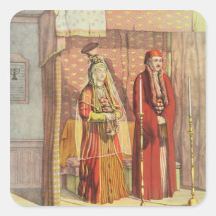 A Jewish Marriage, engraved by Charles Parsons, 18 Square Sticker