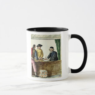 A Jewish Shopkeeper With Two Clients Mug