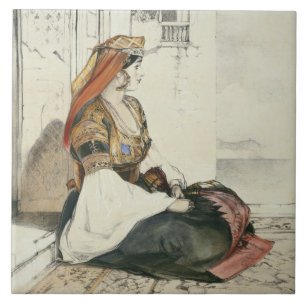 A Jewish Woman of Gibraltar, from 'Sketches of Spa Tile