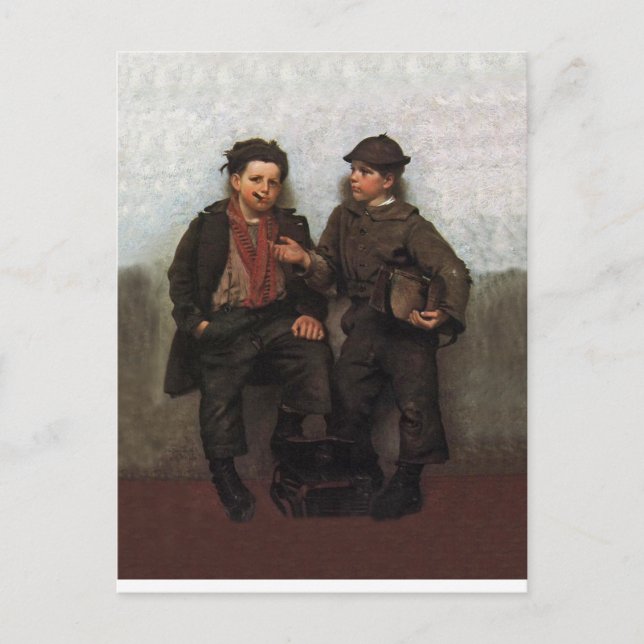 A Joint Investment ~ Shoe Shine Boys Share A Smoke Postcard (Front)