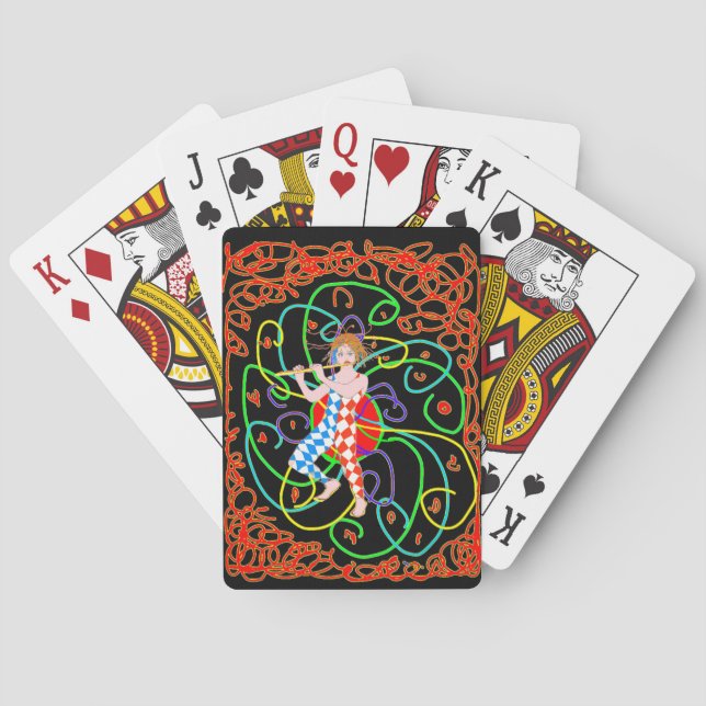 A joker playing flute cards (Back)