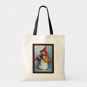 A Jolly Halloween Witch Canvas Tote Bag