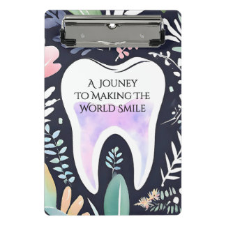 A Journey to Smile: Boho Floral Dental Sudent Gift Mini Clipboard