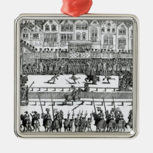 A Jousting Scene Metal Tree Decoration