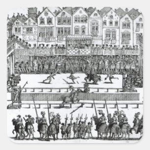 A Jousting Scene Square Sticker