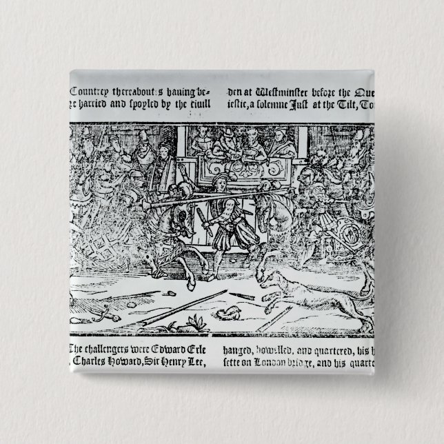 A Jousting Tournament 15 Cm Square Badge (Front)