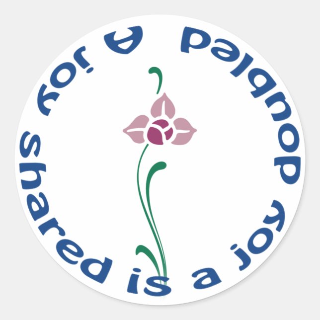A Joy Shared Classic Round Sticker (Front)